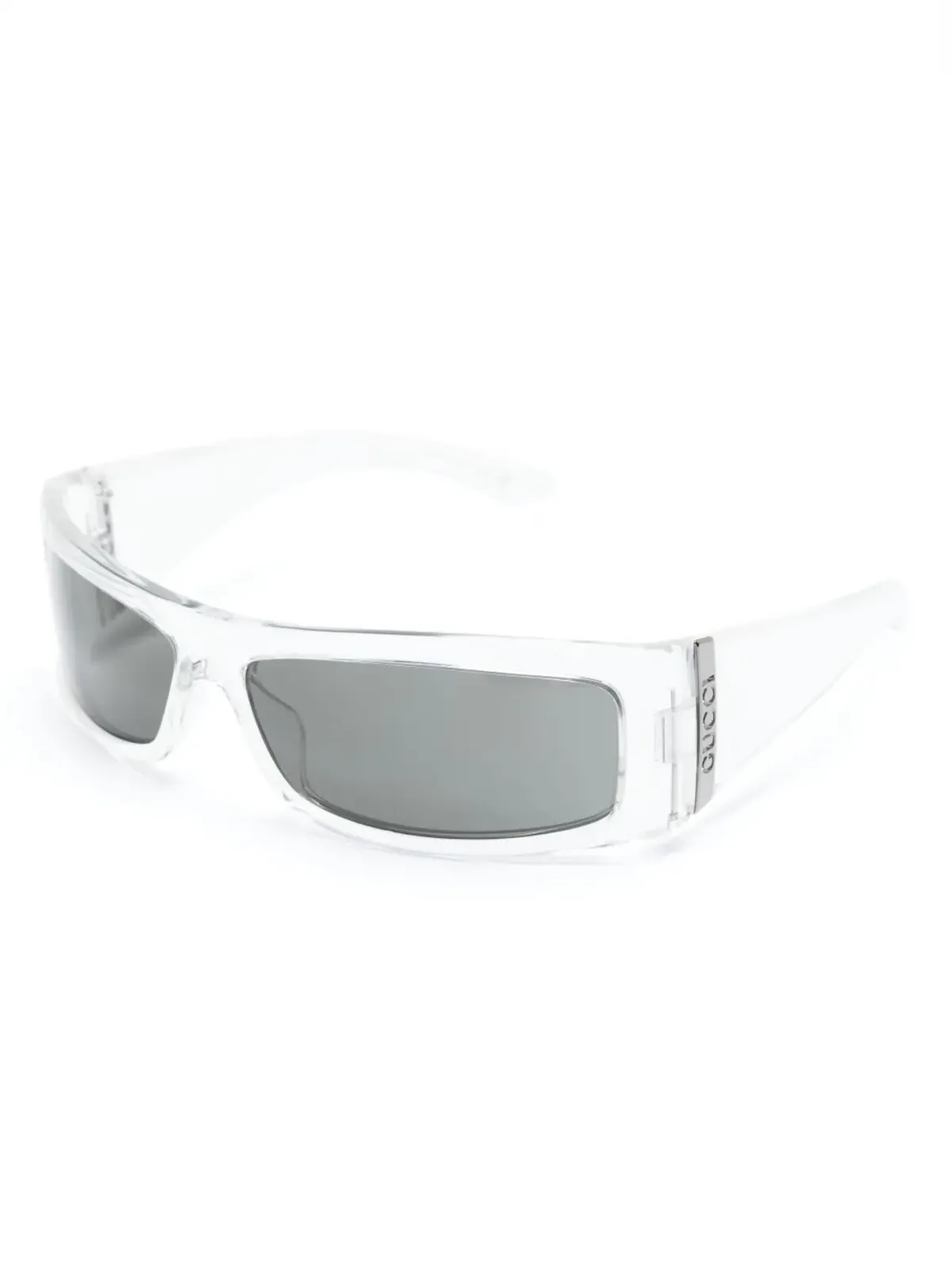 Gucci Eyewear ロゴプレート付き レクタングルフレーム サングラス - White - 画像2