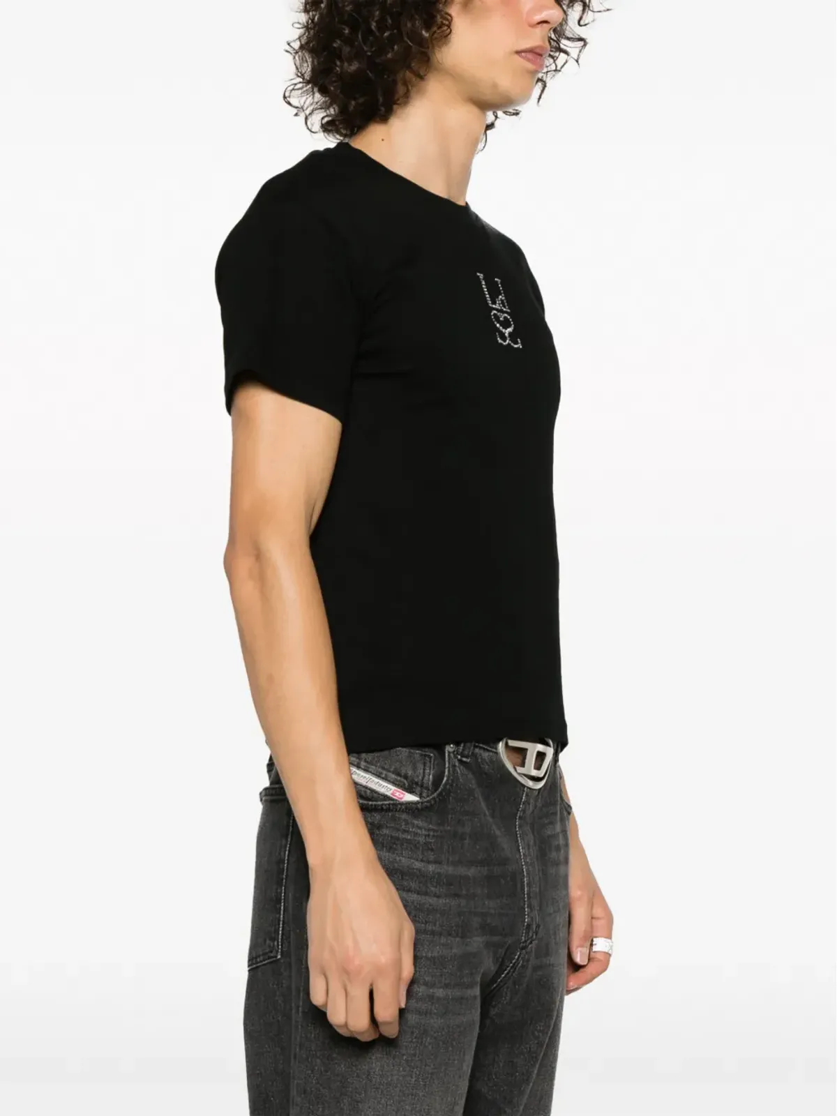 Ludovic de Saint Sernin ロゴ入りオーガニックコットンTシャツ - Black - 画像4
