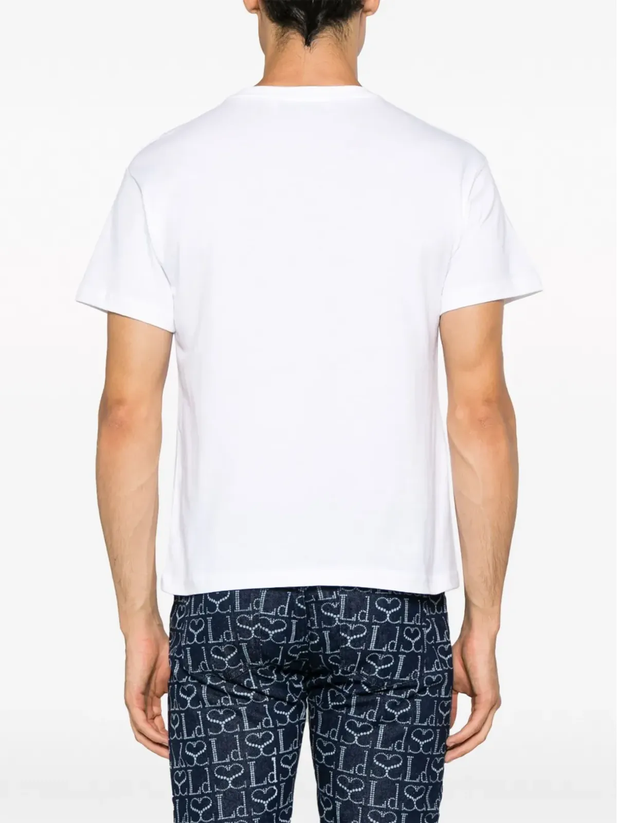 Ludovic de Saint Sernin クリスタルロゴ コットンTシャツ - White - 画像5