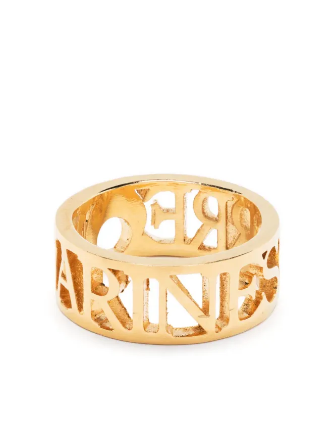 Marine Serre Marine Serre logo cut-out polished ring - Goldの商品画像