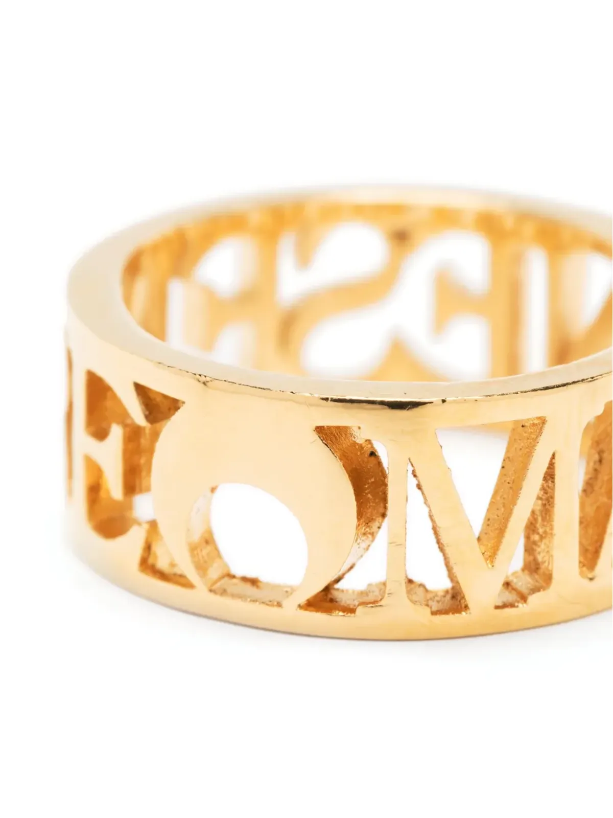 Marine Serre logo cut-out polished ring - Gold - 画像3