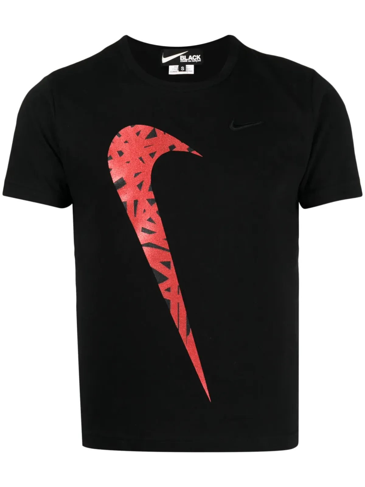 Black Comme Des Garçons x Nike ロゴプリント コットンTシャツ - 画像1