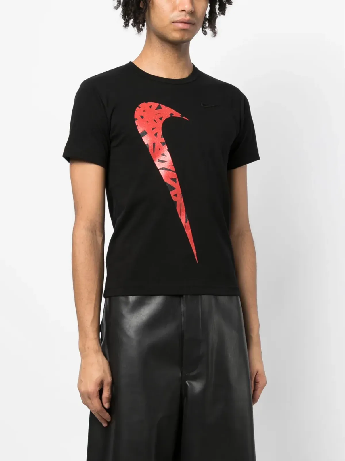 Black Comme Des Garçons x Nike ロゴプリント コットンTシャツ - 画像4
