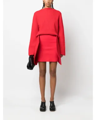 Victoria Beckham サーキュラ3Dディテーリングリブ編みミニスカート - サムネイル2