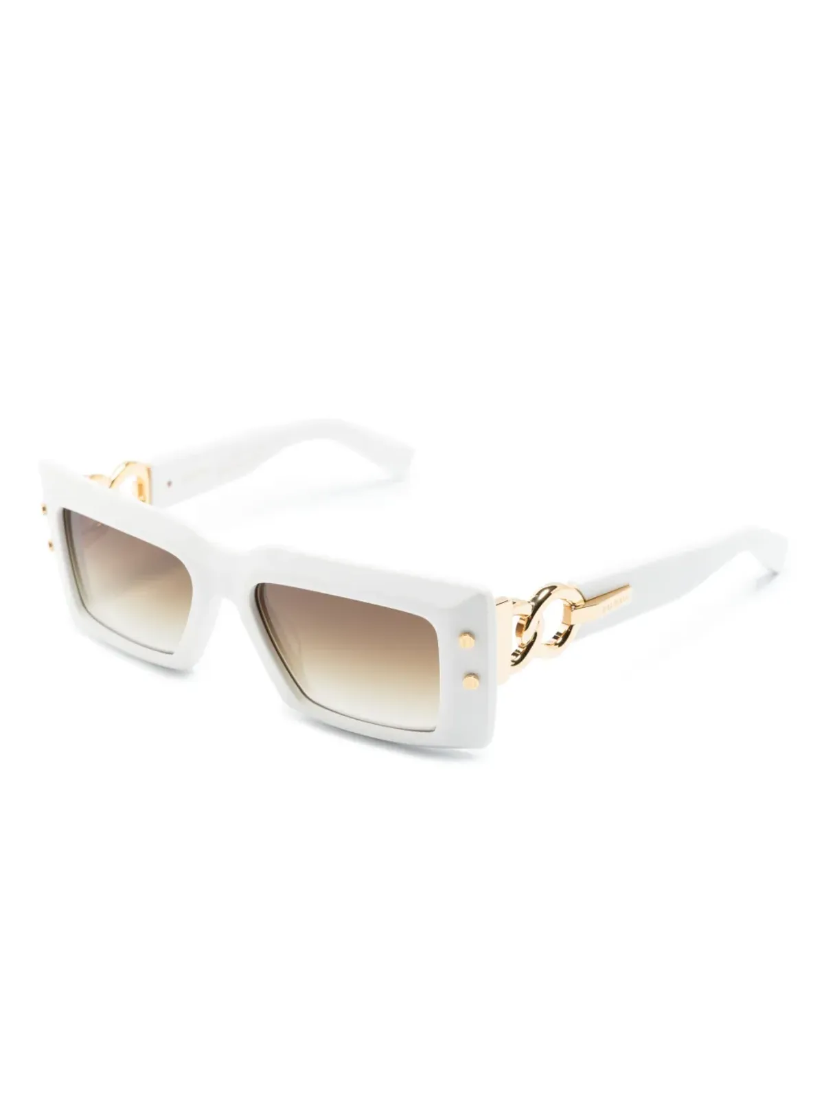 Balmain Eyewear インペリアル レクタングルフレーム サングラス - White - 画像2