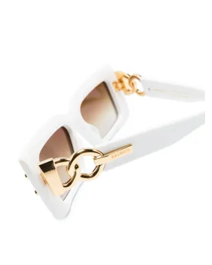 Balmain Eyewear インペリアル レクタングルフレーム サングラス - White - サムネイル3