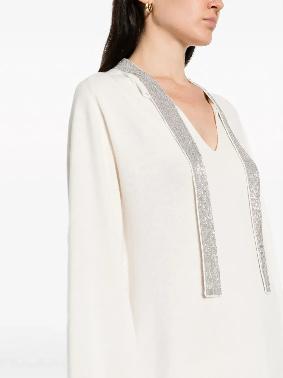 Fabiana Filippi ボールチェーン装飾ミニドレス - White - 画像5