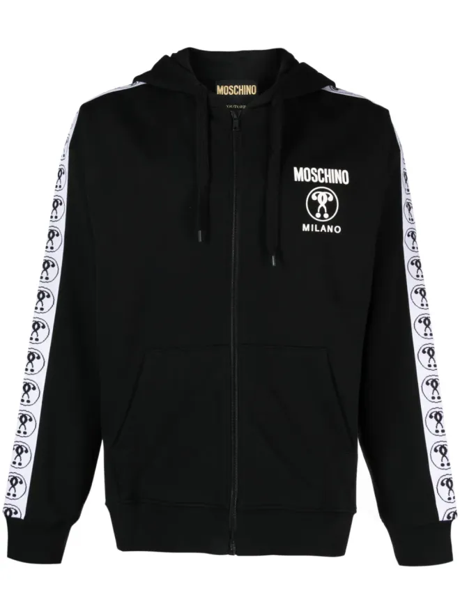 Moschino Moschino ロゴテープ付きジップアップコットンフーディの商品画像