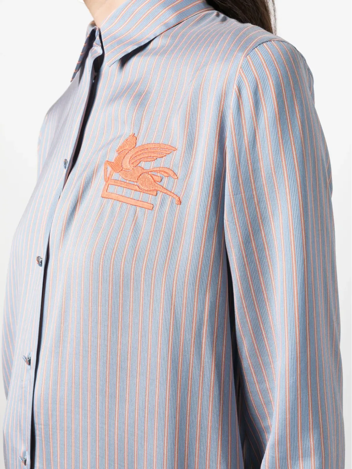 ETRO ロゴ刺繍シルクシャツ - 画像5