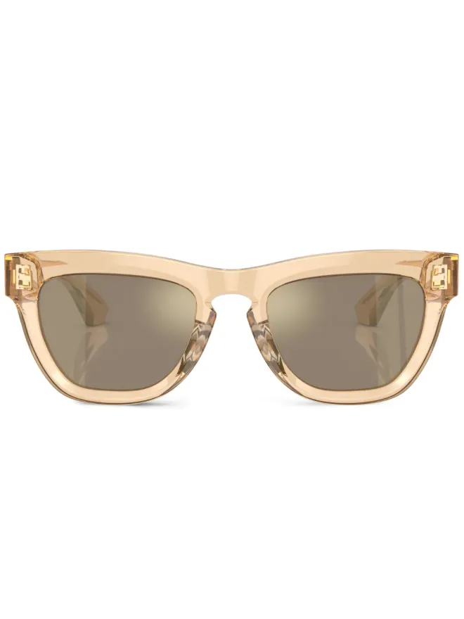 Burberry Eyewear Burberry Eyewear ロゴ入りスクエアフレームサングラス（ブラウン）の商品画像