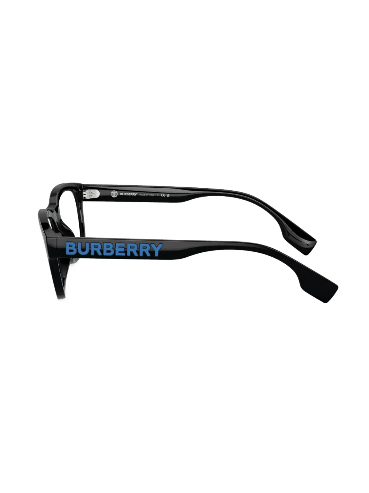 Burberry Eyewear ロゴプリント矩形フレーム眼鏡 ブラック - 画像3
