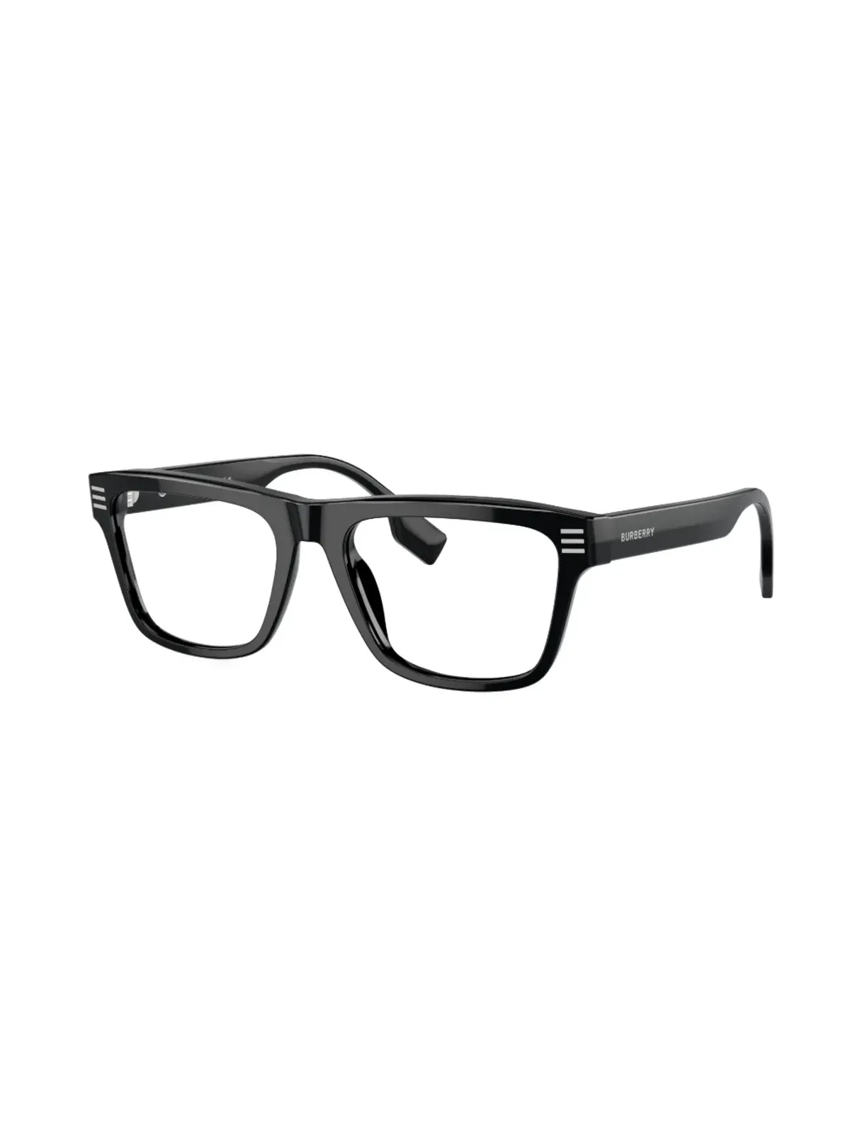 Burberry Eyewear ロゴプリントスクエアフレーム眼鏡 ブラック - 画像2