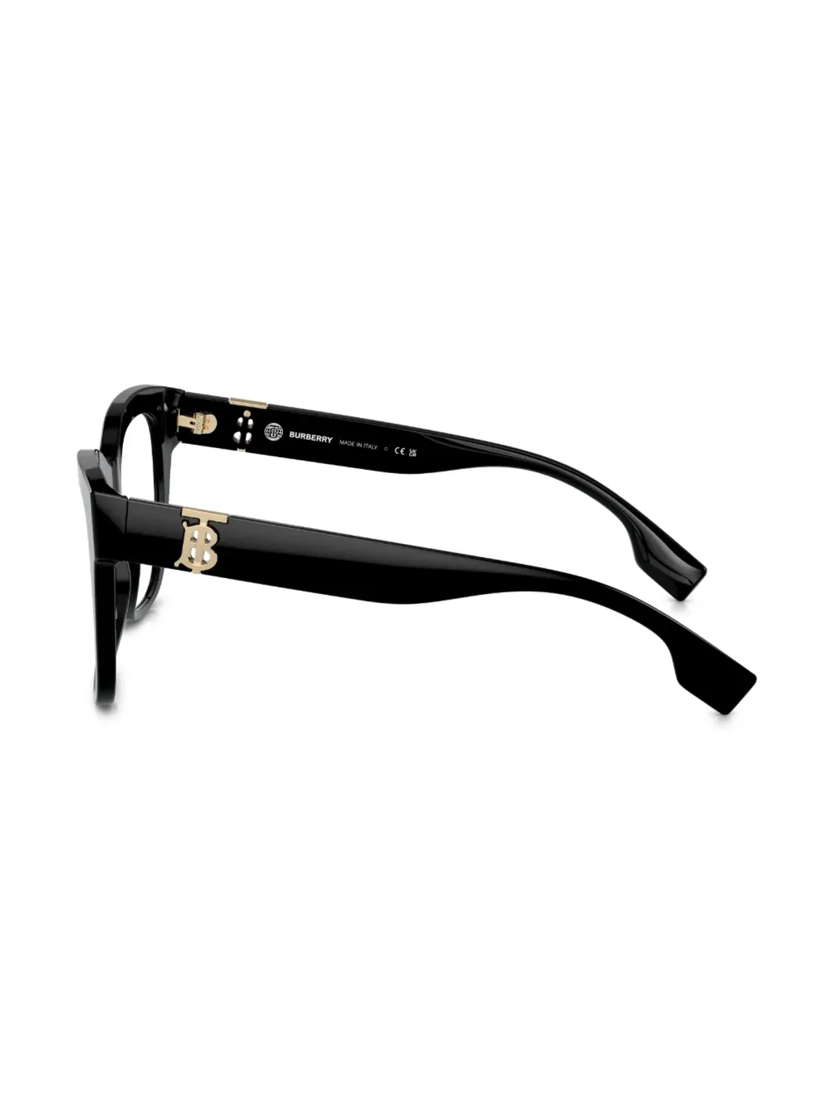 Burberry Eyewear TBモチーフ スクエアフレーム眼鏡 - ブラック - 画像3