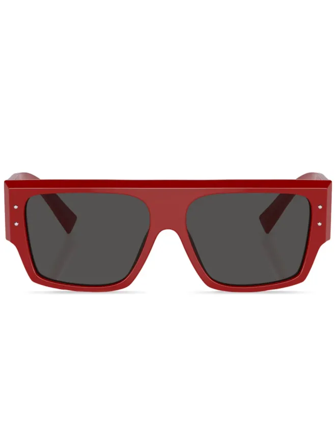 Dolce & Gabbana Eyewear Dolce & Gabbana Eyewear logo-print rectangle-frame sunglasses - Redの商品画像