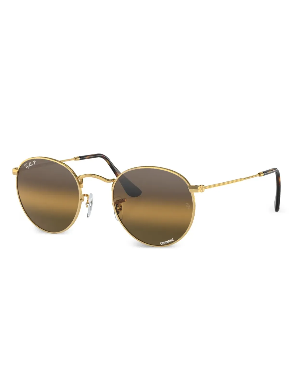 Ray-Ban Chromance ラウンドフレーム サングラス - ゴールド - 画像2