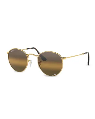 Ray-Ban Chromance ラウンドフレーム サングラス - ゴールド - サムネイル2