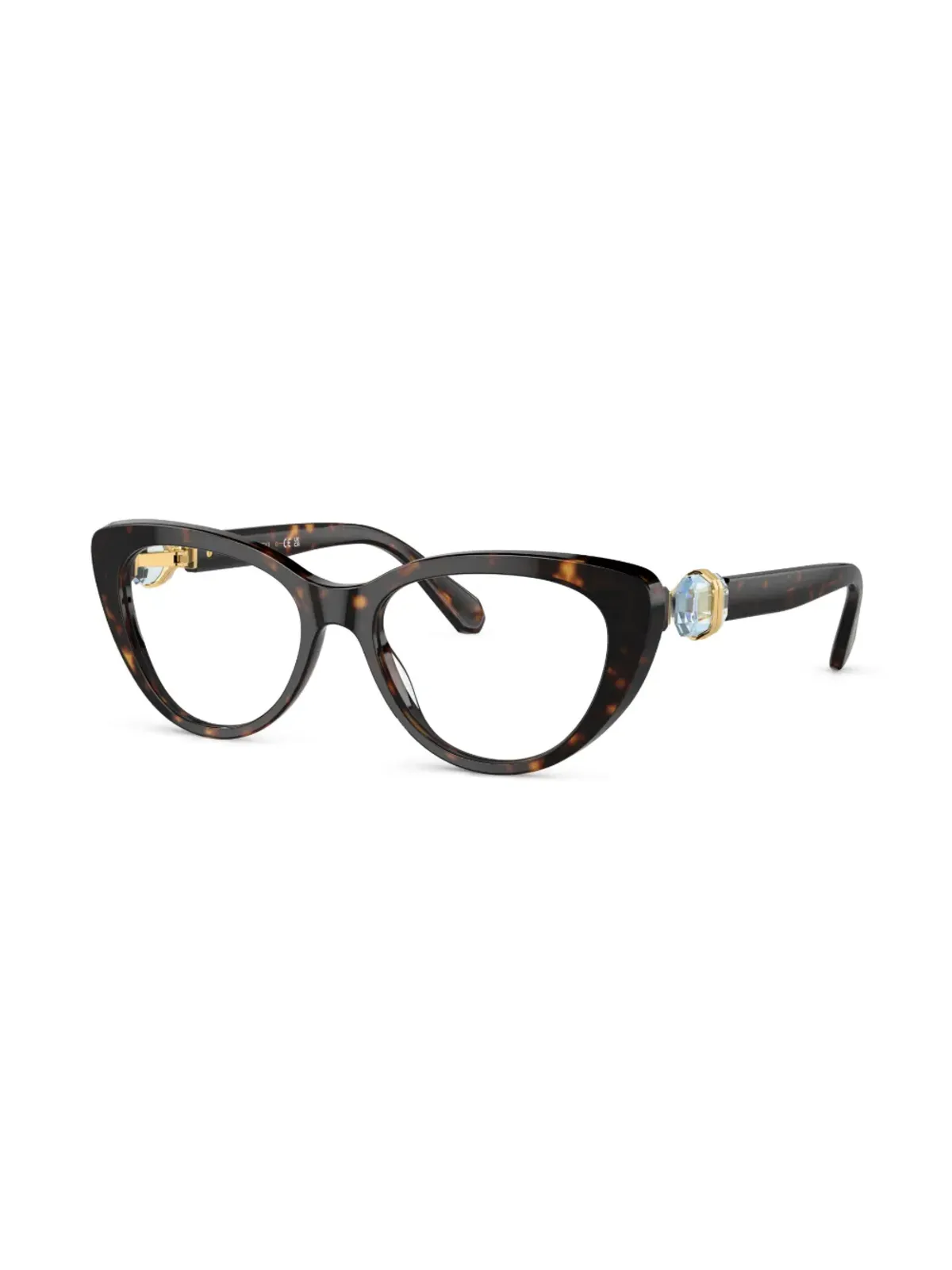 Swarovski Eyewear ヒンジ付きクリスタル装飾キャットアイ眼鏡 - 画像2