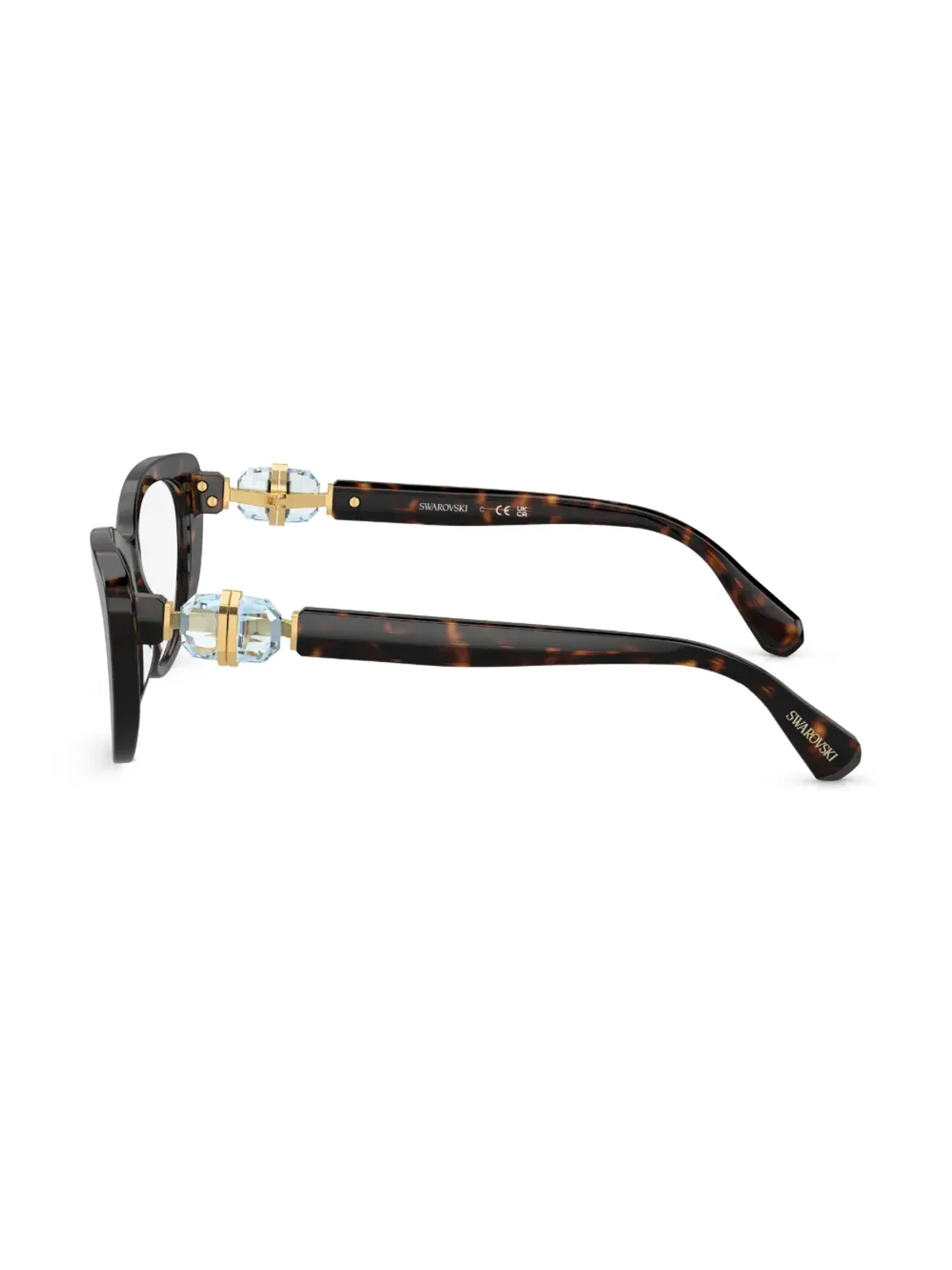 Swarovski Eyewear ヒンジ付きクリスタル装飾キャットアイ眼鏡 - 画像3