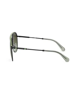 Swarovski Eyewear クリスタル装飾パイロットフレームサングラス - ブラック - サムネイル3
