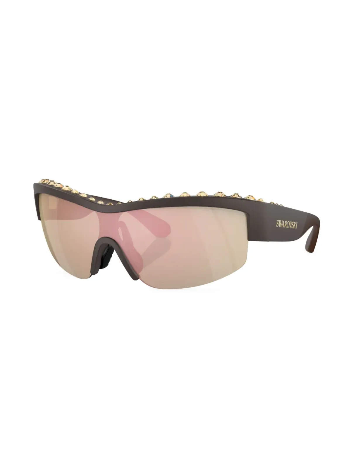 Swarovski Eyewear ハーフリム・シールドフレーム サングラス - 画像2