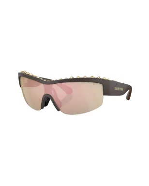 Swarovski Eyewear ハーフリム・シールドフレーム サングラス - サムネイル2