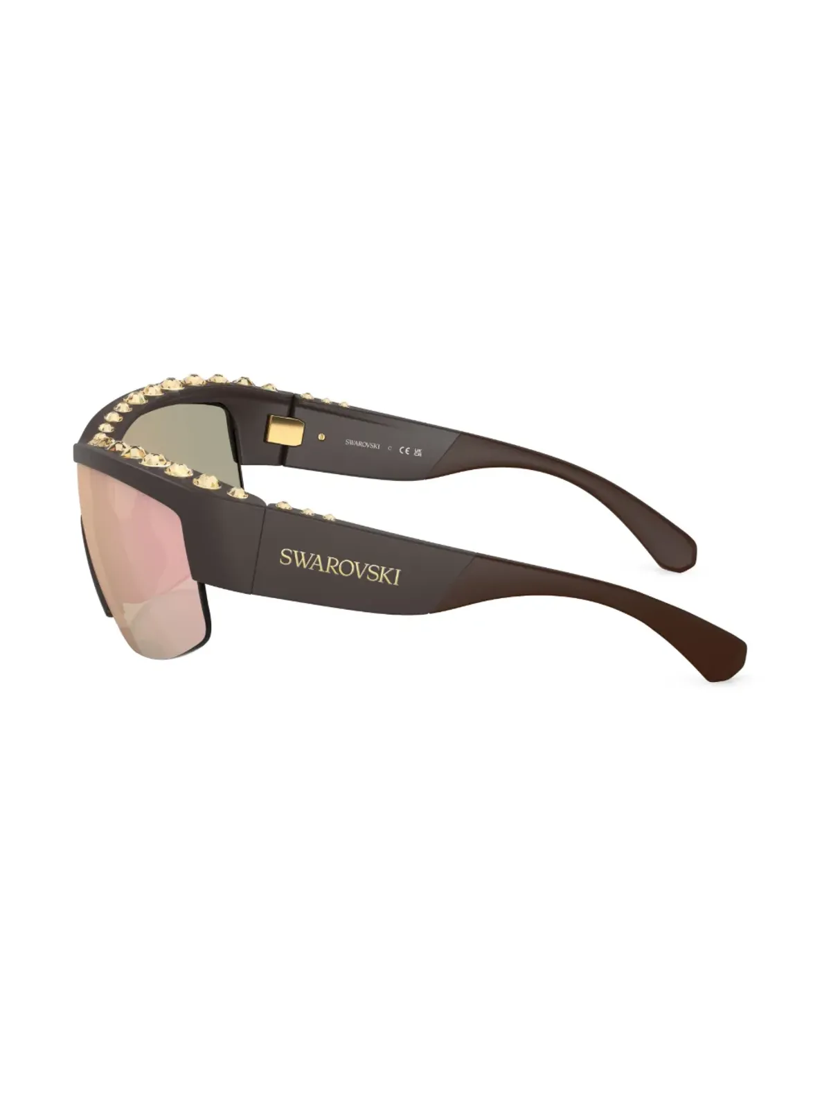 Swarovski Eyewear ハーフリム・シールドフレーム サングラス - 画像3