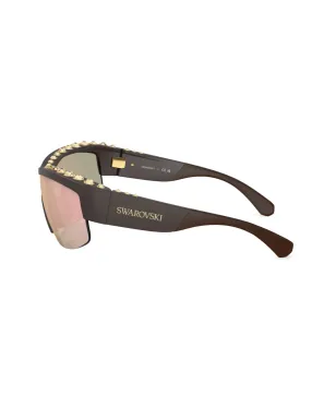 Swarovski Eyewear ハーフリム・シールドフレーム サングラス - サムネイル3