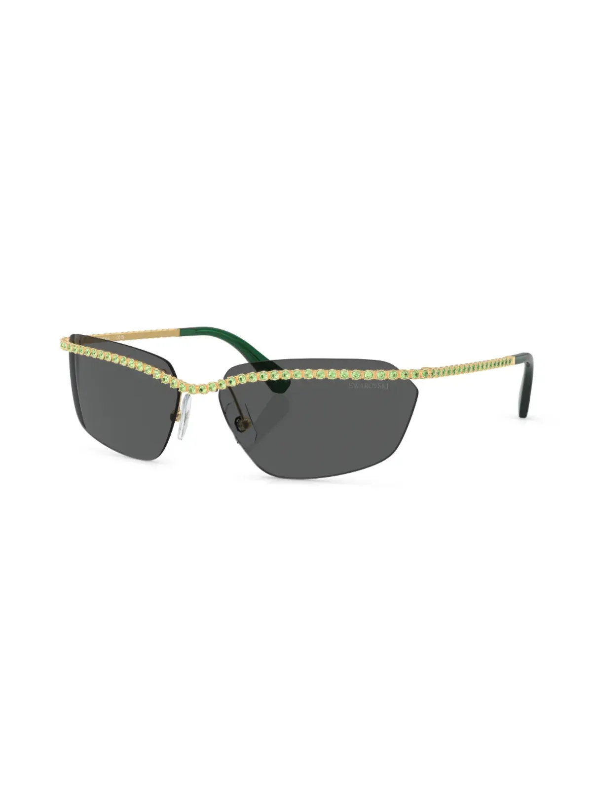 Swarovski Eyewear クリスタル装飾 フレームレス サングラス - ゴールド - 画像2