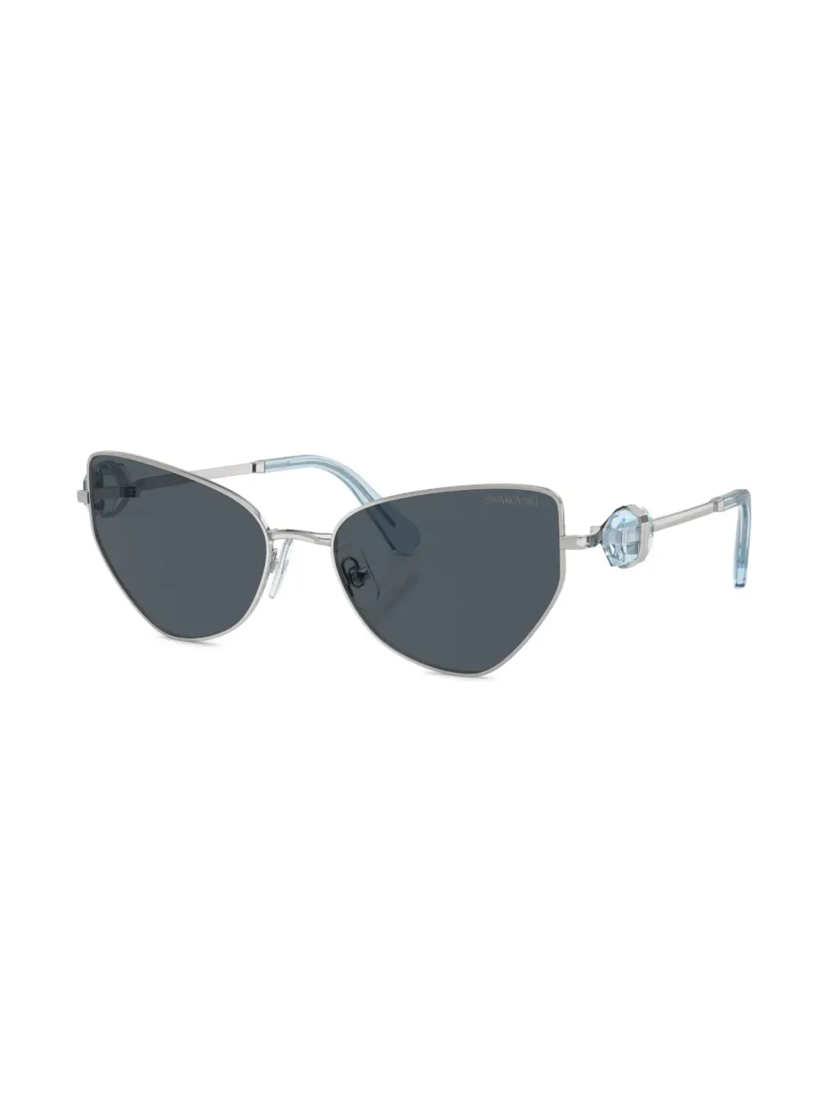 Swarovski Eyewear クリスタル装飾キャットアイサングラス（シルバー） - 画像2