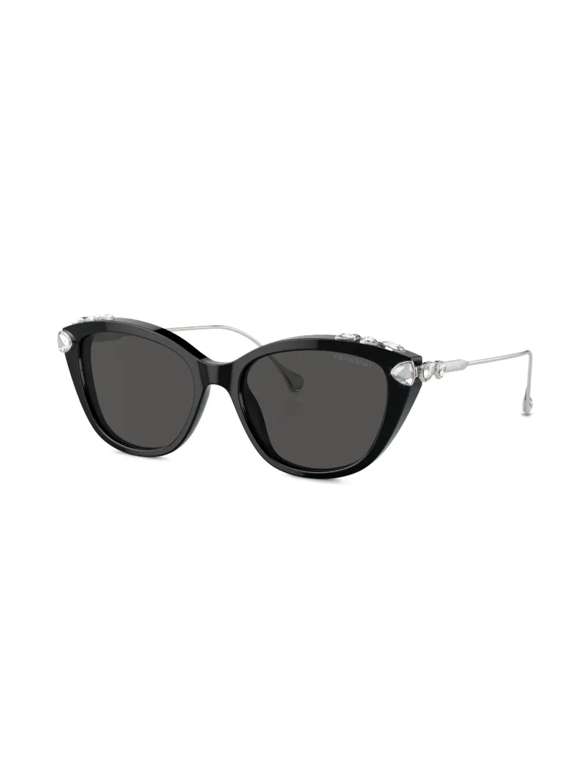 Swarovski Eyewear クリスタル装飾キャットアイフレームサングラス - ブラック - 画像2