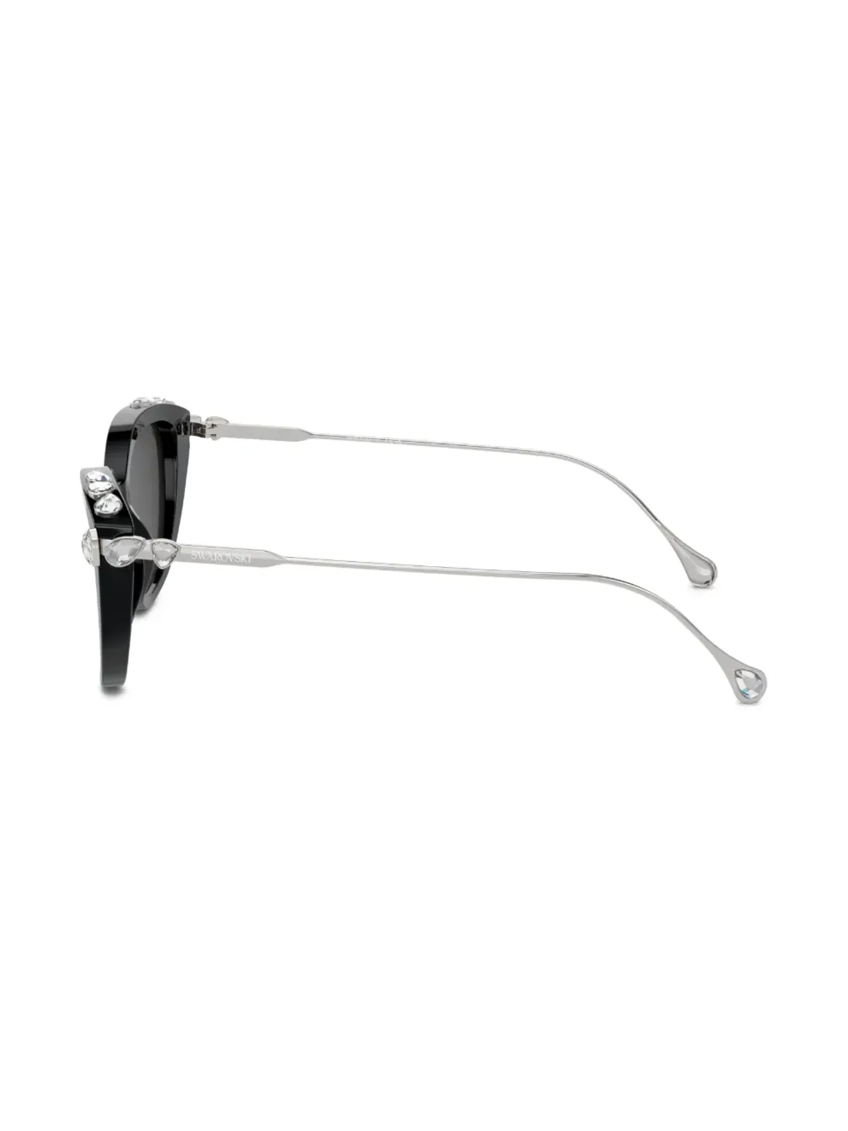 Swarovski Eyewear クリスタル装飾キャットアイフレームサングラス - ブラック - 画像3