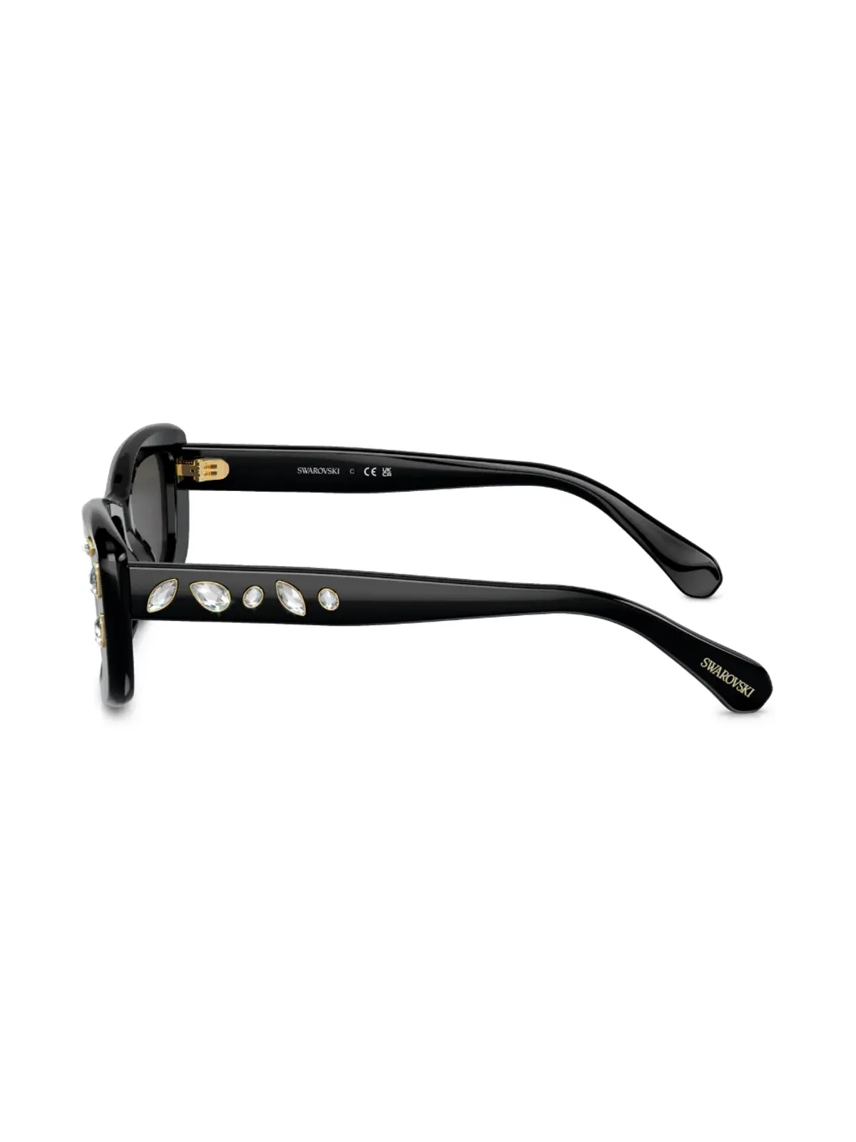Swarovski Eyewear crystal-embellished rectangle-frame sunglasses - Black - 画像3