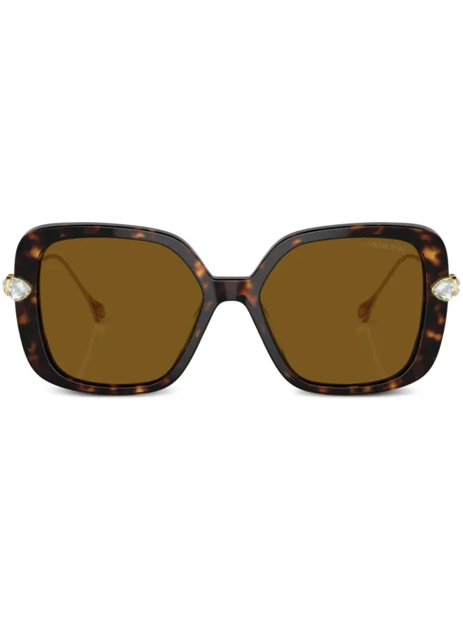 Swarovski Eyewear Swarovski Eyewear べっ甲柄スクエアフレーム サングラスの商品画像