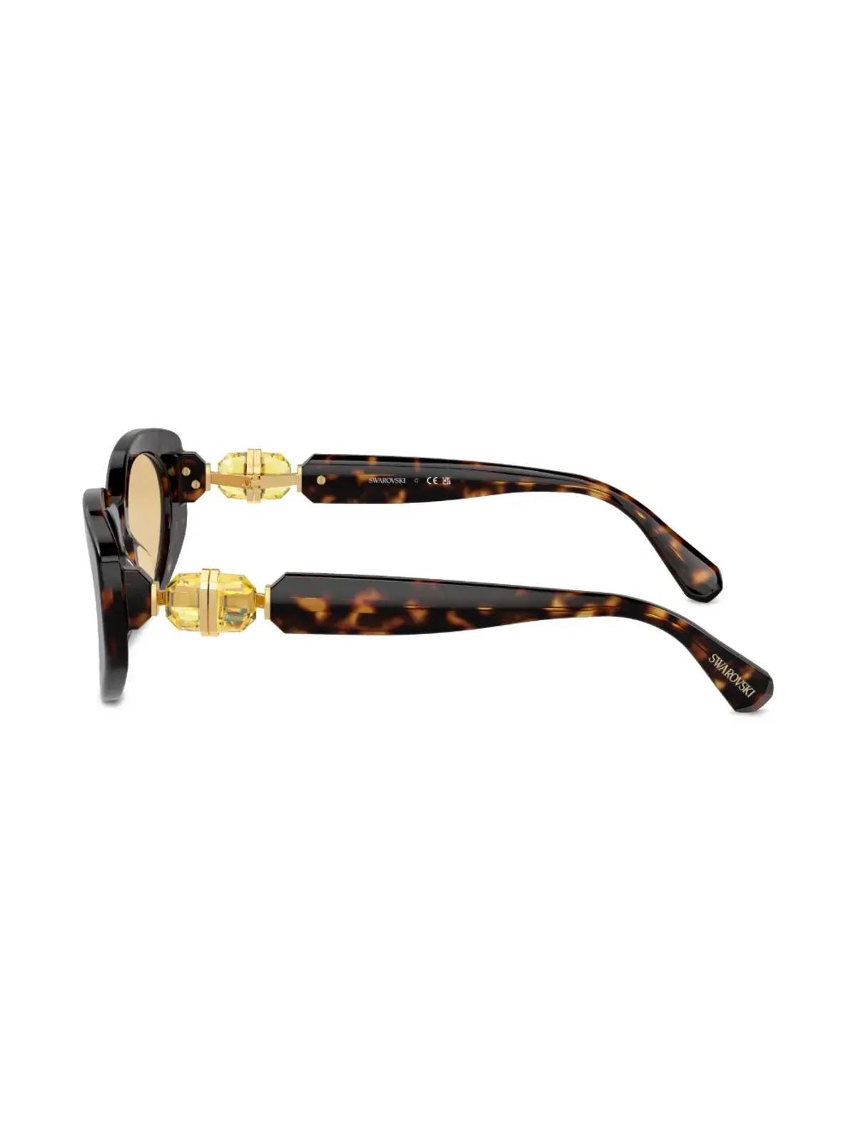 Swarovski Eyewear べっこう柄の丸型フレーム サングラス - 画像3