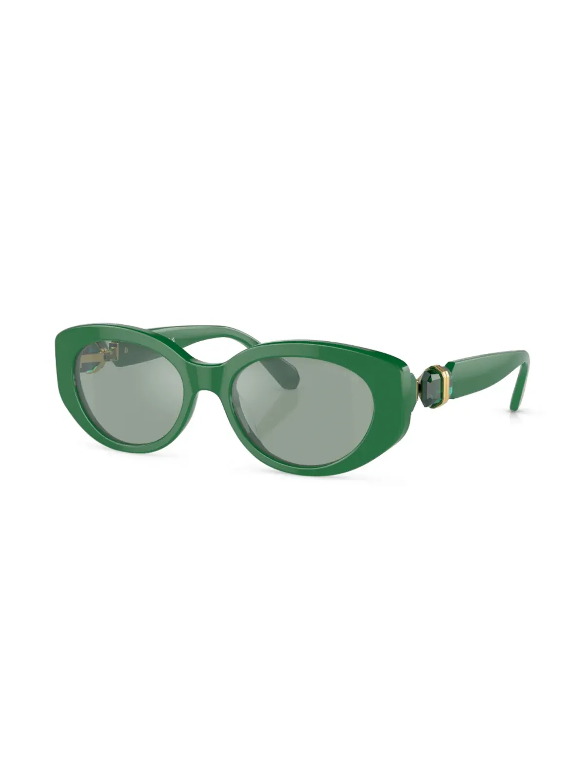 Swarovski Eyewear クリスタル装飾の丸型フレーム サングラス - 画像2