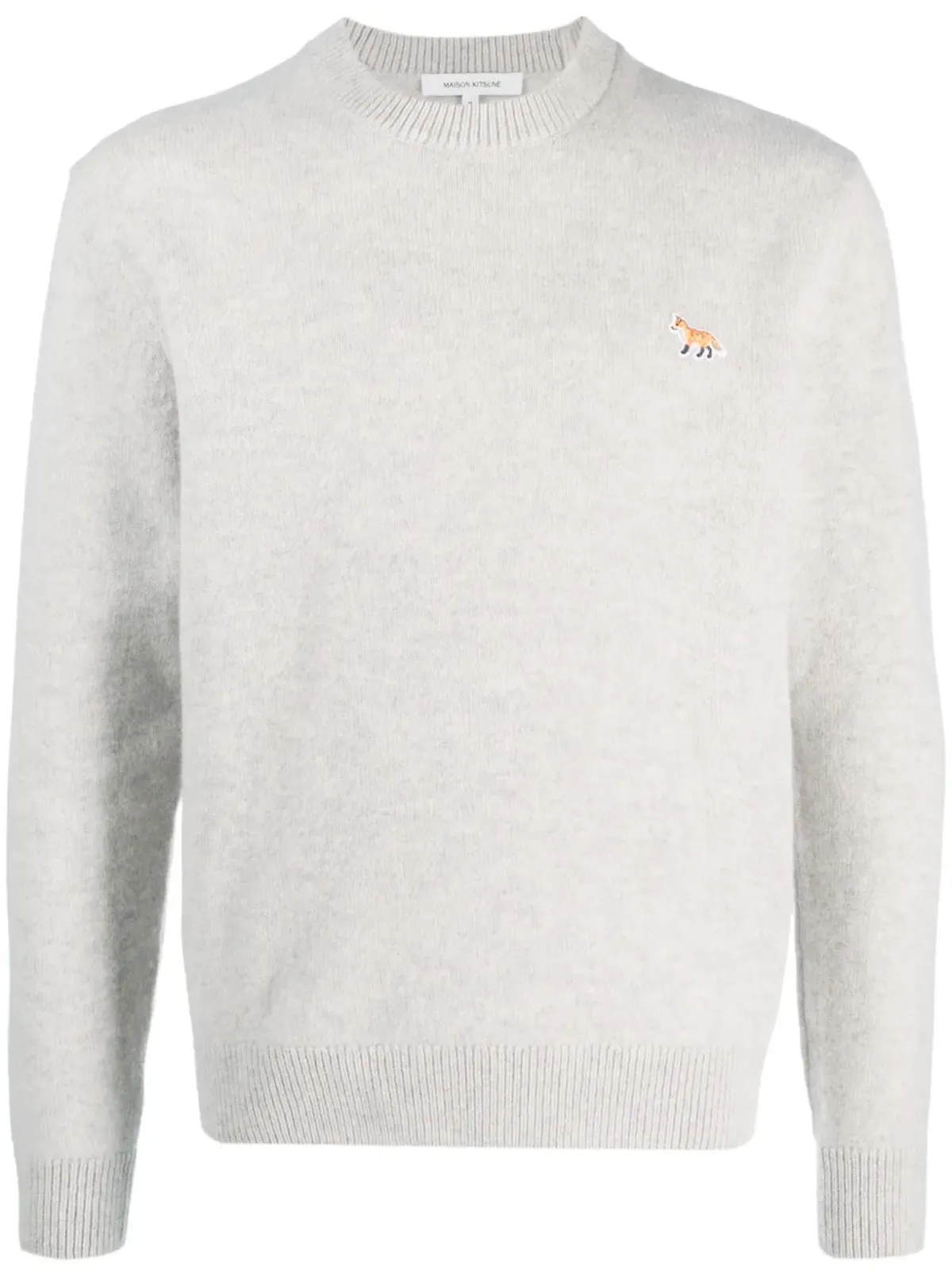 Maison Kitsuné フォックスパッチ ウール ジャンパー グレー - 画像1