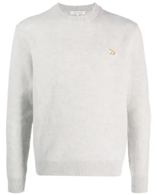 Maison Kitsuné フォックスパッチ ウール ジャンパー グレー - サムネイル1