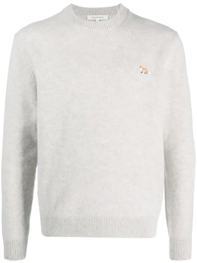 Maison Kitsuné Maison Kitsuné フォックスパッチ ウール ジャンパー グレーの商品画像