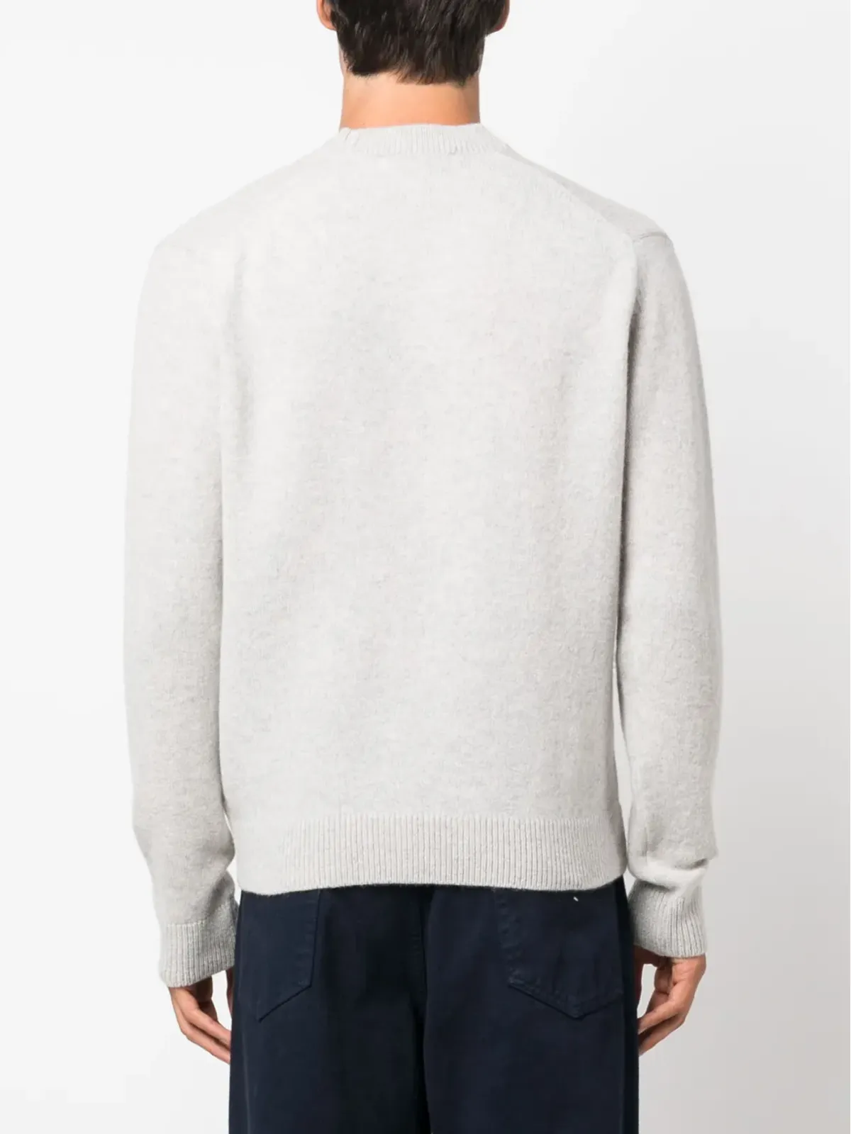 Maison Kitsuné フォックスパッチ ウール ジャンパー グレー - 画像4