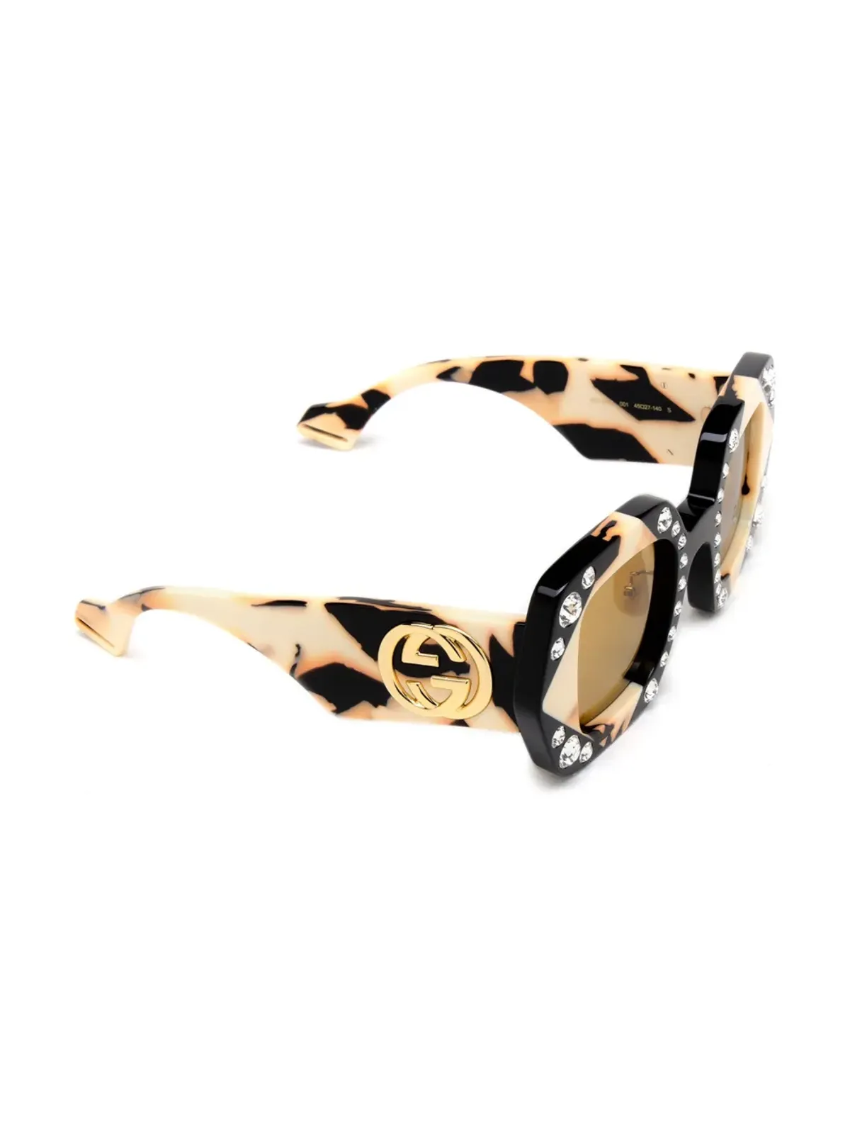 Gucci Eyewear クリスタル装飾スクエアフレームサングラス - 画像2