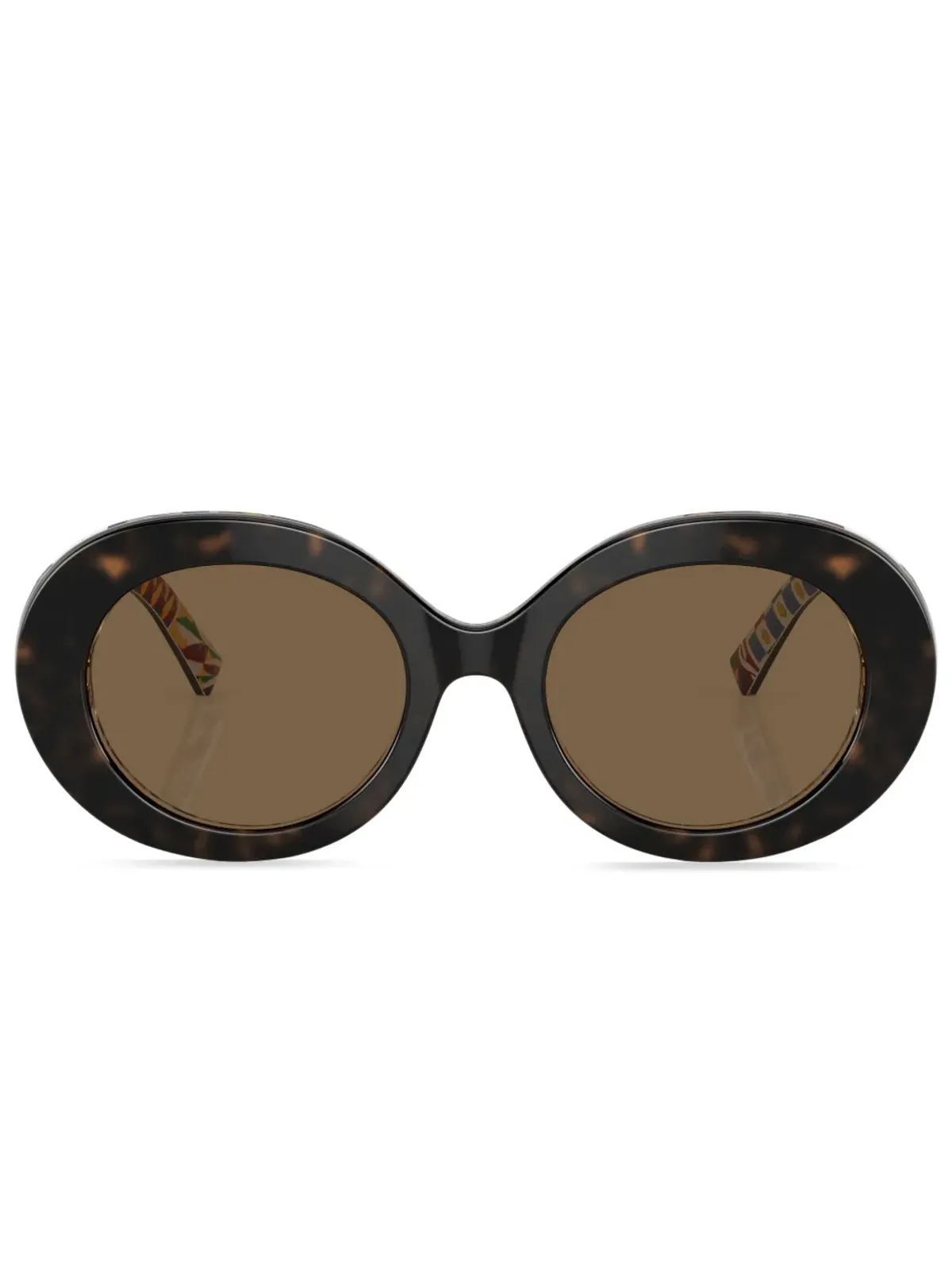 Dolce & Gabbana Eyewear Carretto-print 丸型フレーム サングラス - グリーン - 画像1