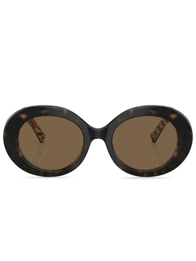 Dolce & Gabbana Eyewear Dolce & Gabbana Eyewear Carretto-print 丸型フレーム サングラス - グリーンの商品画像
