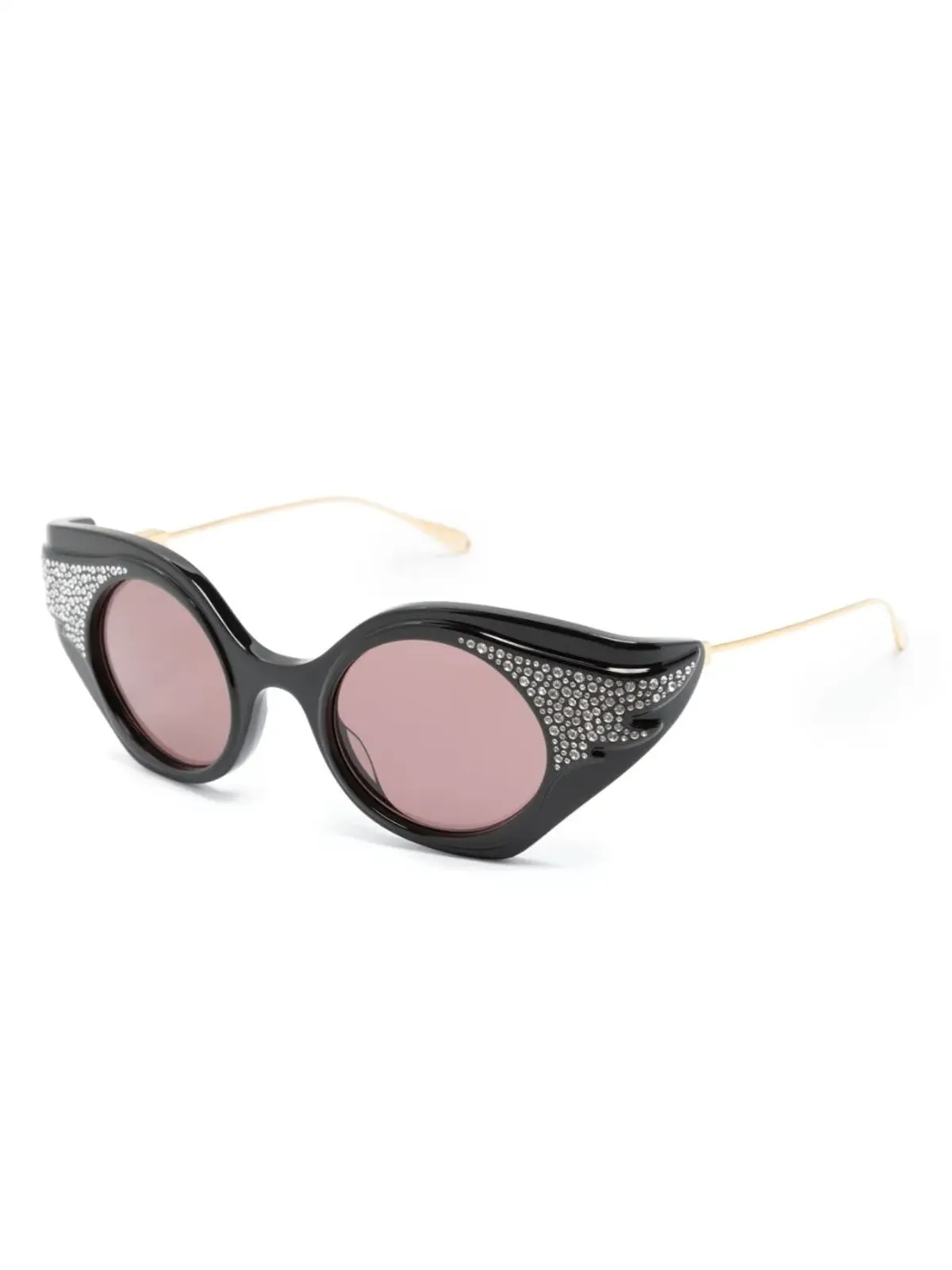 Gucci Eyewear クリスタル装飾キャットアイサングラス - 画像2