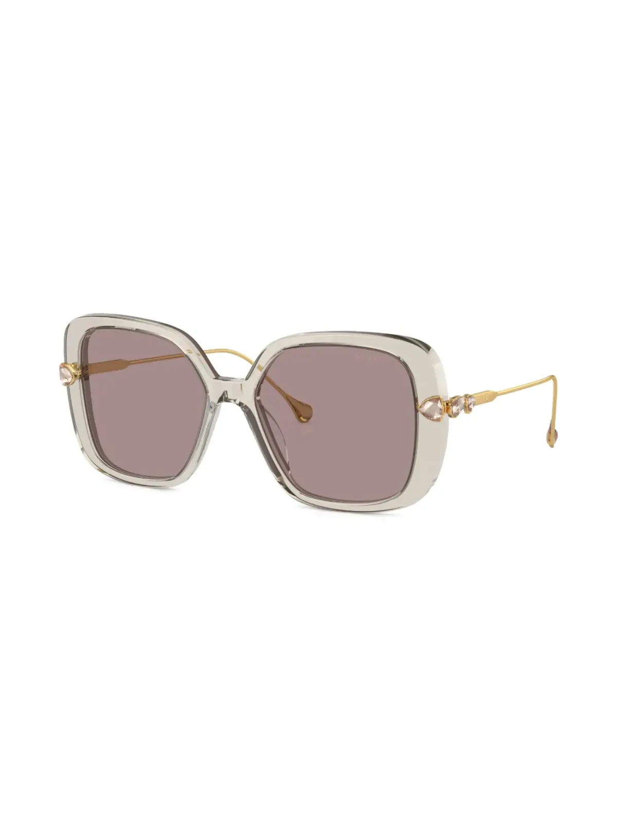 Swarovski Eyewear クリスタル装飾のオーバーサイズフレーム サングラス - 画像2