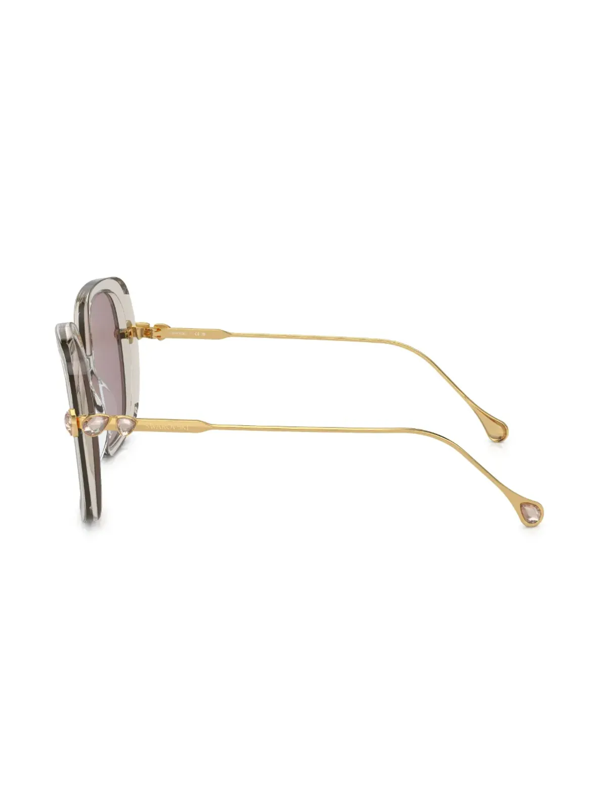 Swarovski Eyewear クリスタル装飾のオーバーサイズフレーム サングラス - 画像3