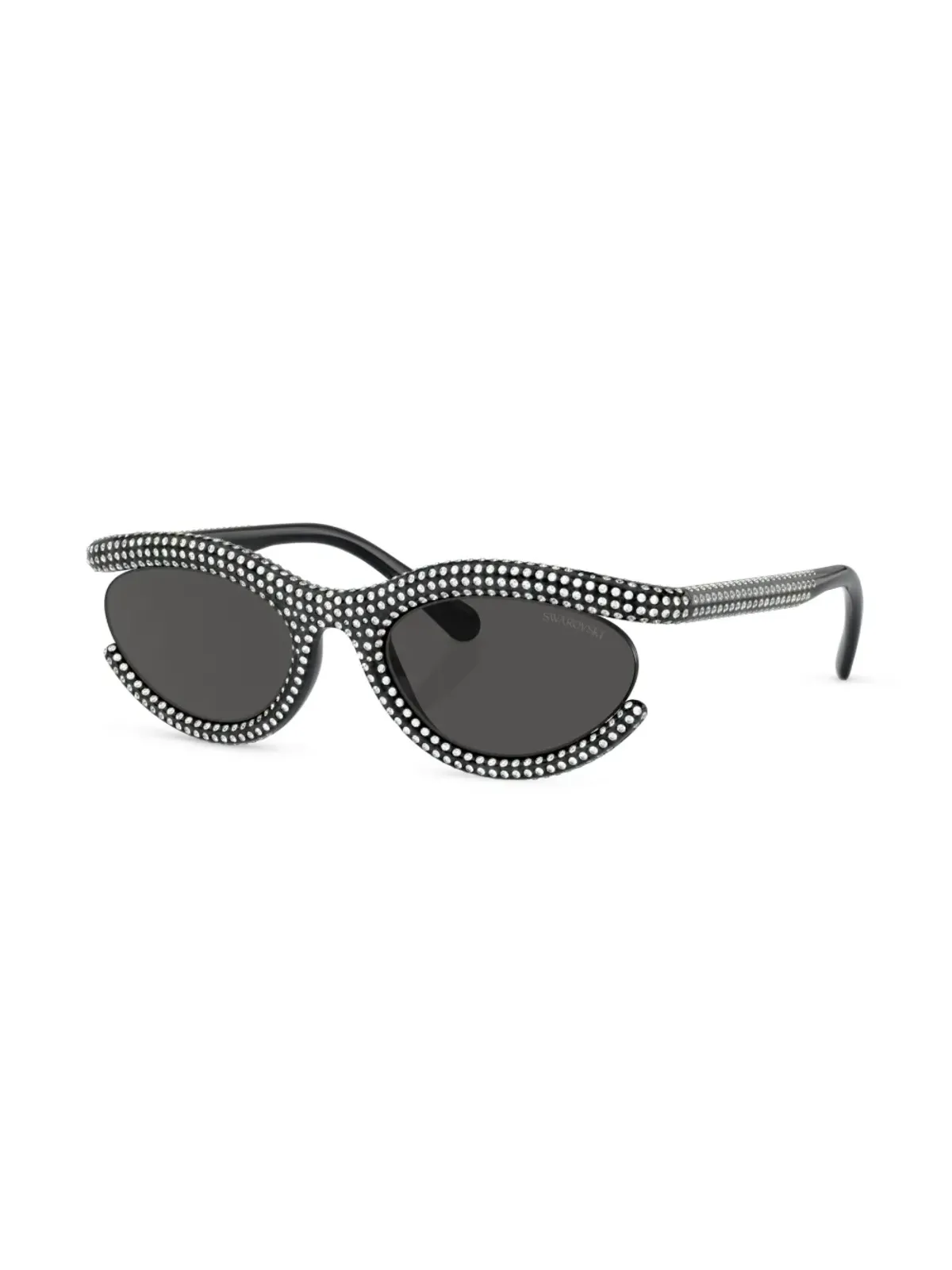 Swarovski Eyewear パヴェクリスタル装飾オーバルフレームサングラス - 画像2