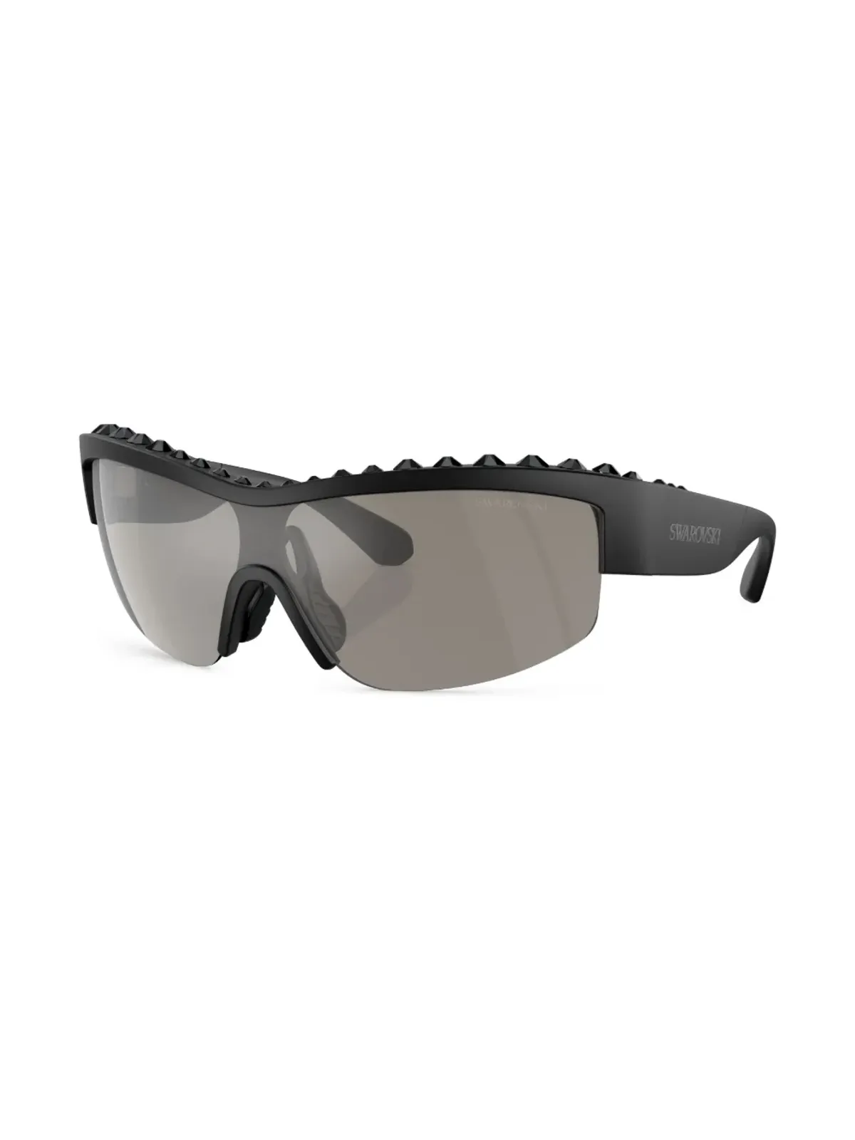 Swarovski Eyewear パヴェクリスタル装飾 マスクフレーム サングラス - ブラック - 画像2