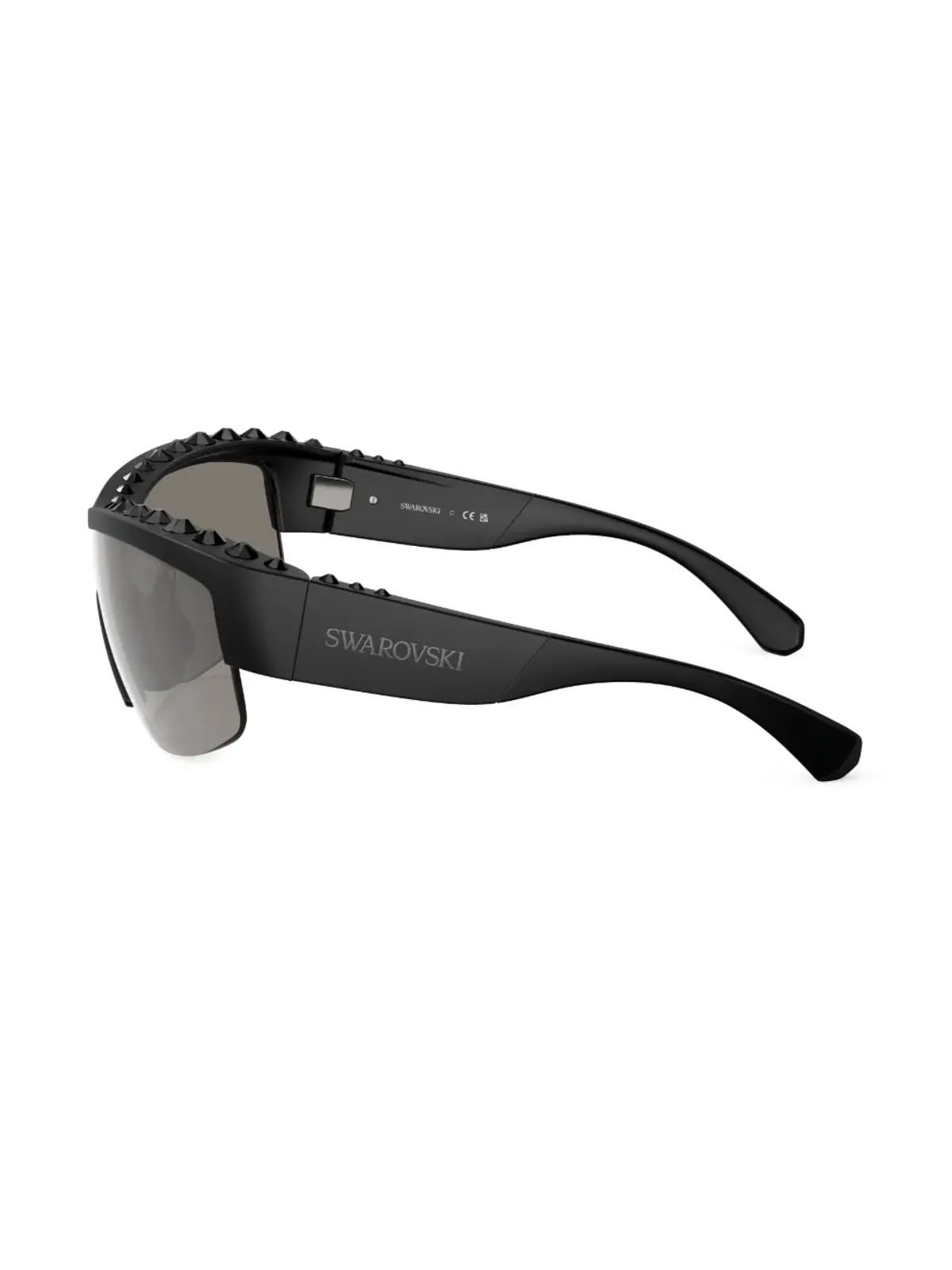 Swarovski Eyewear パヴェクリスタル装飾 マスクフレーム サングラス - ブラック - 画像3