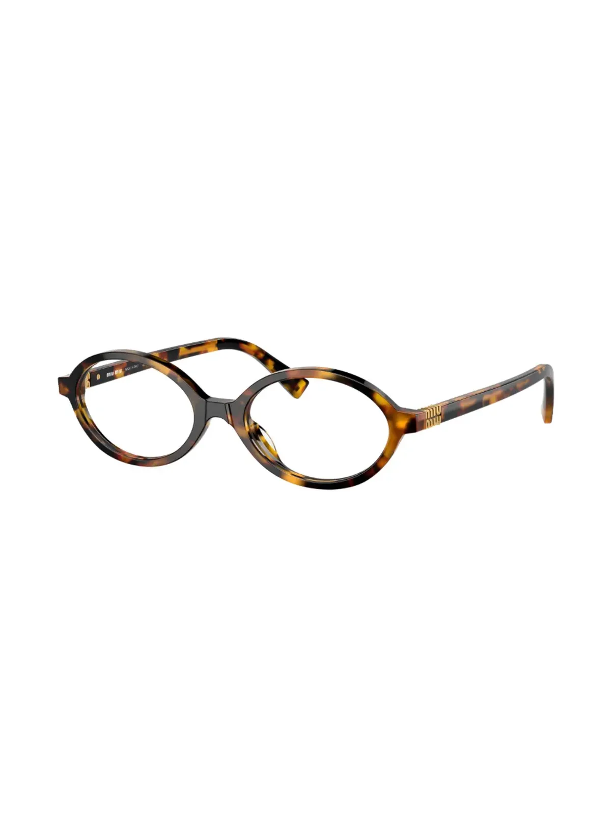 Miu Miu Eyewear べっこう調オーバル眼鏡 - グリーン - 画像2