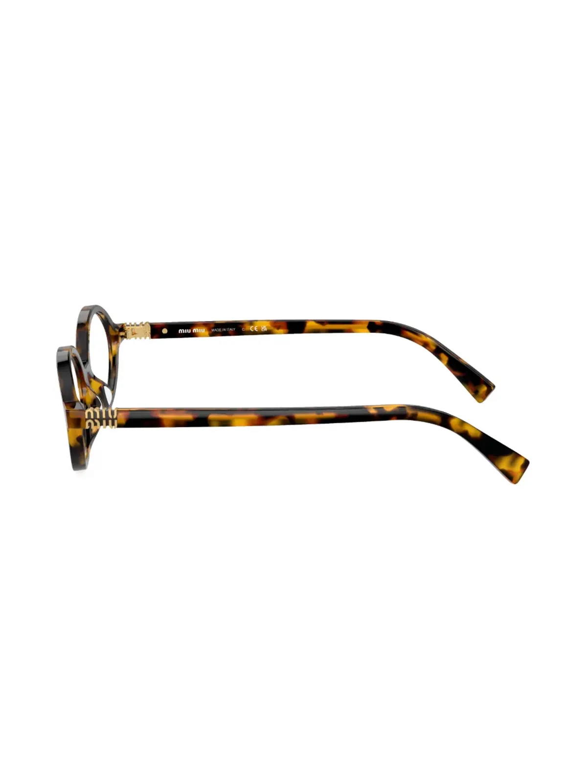 Miu Miu Eyewear べっこう調オーバル眼鏡 - グリーン - 画像3